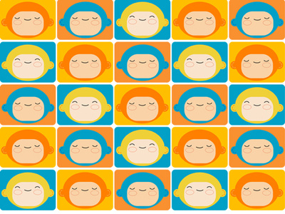 Monkey on Repeat fabric pattern monkey pattern seventies colors spoonflower textile