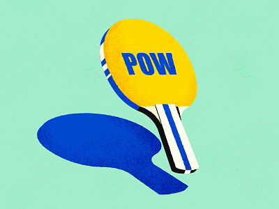 POW! illustration paddle ping pong table tennis