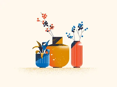 Pots & Vases illustration plants pot vase