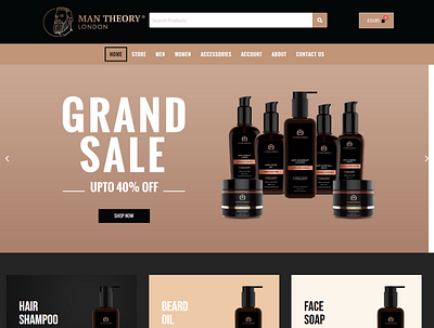 Hair grooming E-commerce Landing page brand identity branding design landing page ui ux website