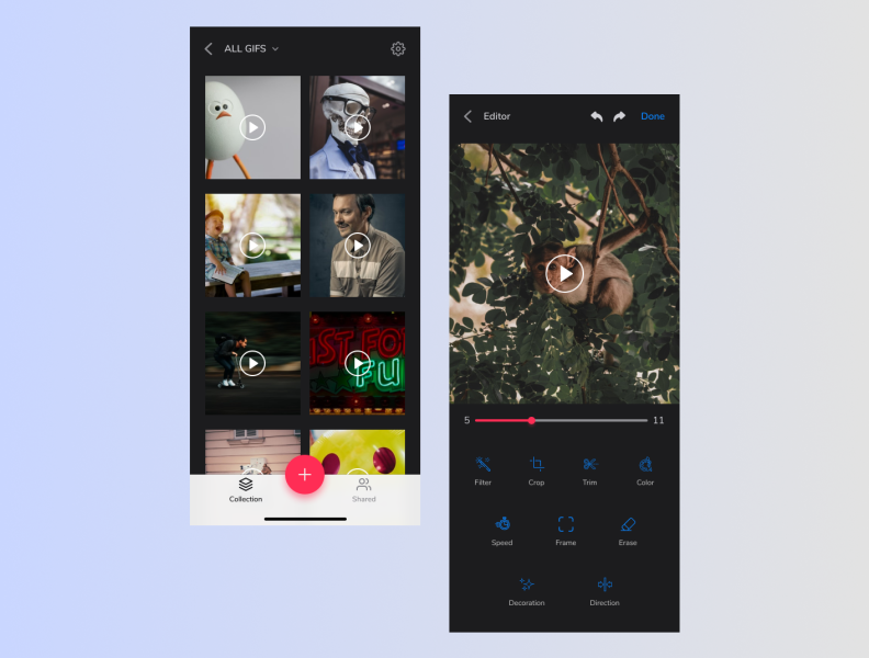 Gif Maker App UI/UX by Riseup Labs on Dribbble