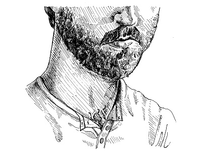 Justin Soileau Poster Sketch 1 beard cross hatch crosshatch doodle hair illustration line line drawing man sketch