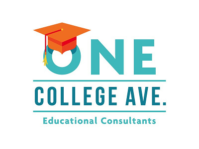 One College Ave Final branding cap college graduation identity logo vector