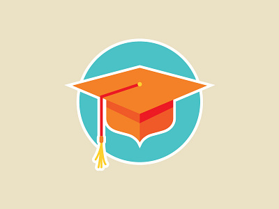 One College Ave Mark Final branding cap college graduation identity logo mark tassle