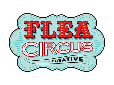 Flea Circus Logo Mockup A 3d badge carnival circus inline logo perspective retro seal vintage