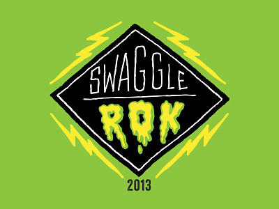 Swaggle Rok Logo blood bolt branding goo hand drawn hand lettering handdrawn lightning logo misfits rock rock n roll typography