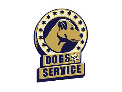 Dogs Of Service Logo Mockup A bold branding charity dog logo military puppy retro seal stars