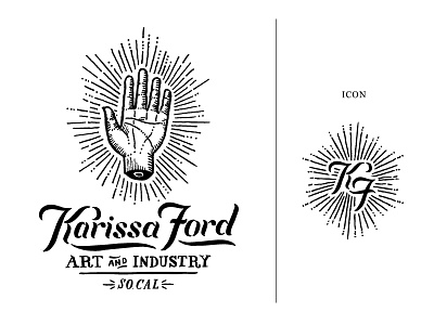 Karissa Ford Logo black magic branding hand hand drawn icon logo occult shine