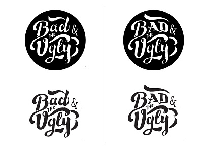 Bad The Ugly Logo Progress Mockups band hand drawn illustration ink logo pen script