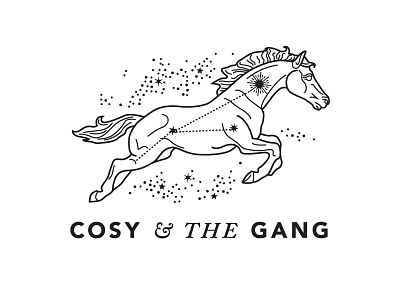 Cosy & The Gang Logo A constellation galaxy horse logo milky way stars