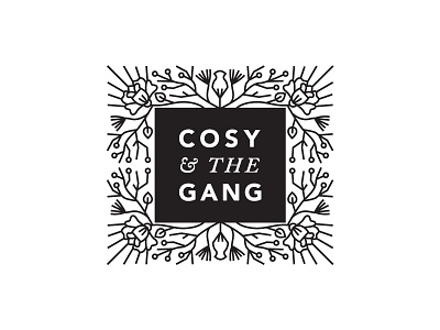 Cosy & The Gang Logo C bold branches branding classic floral logo