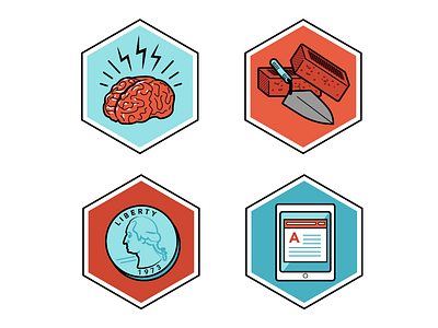 Playbook Badges badge badges brain brick content icon icons ipad money trowel
