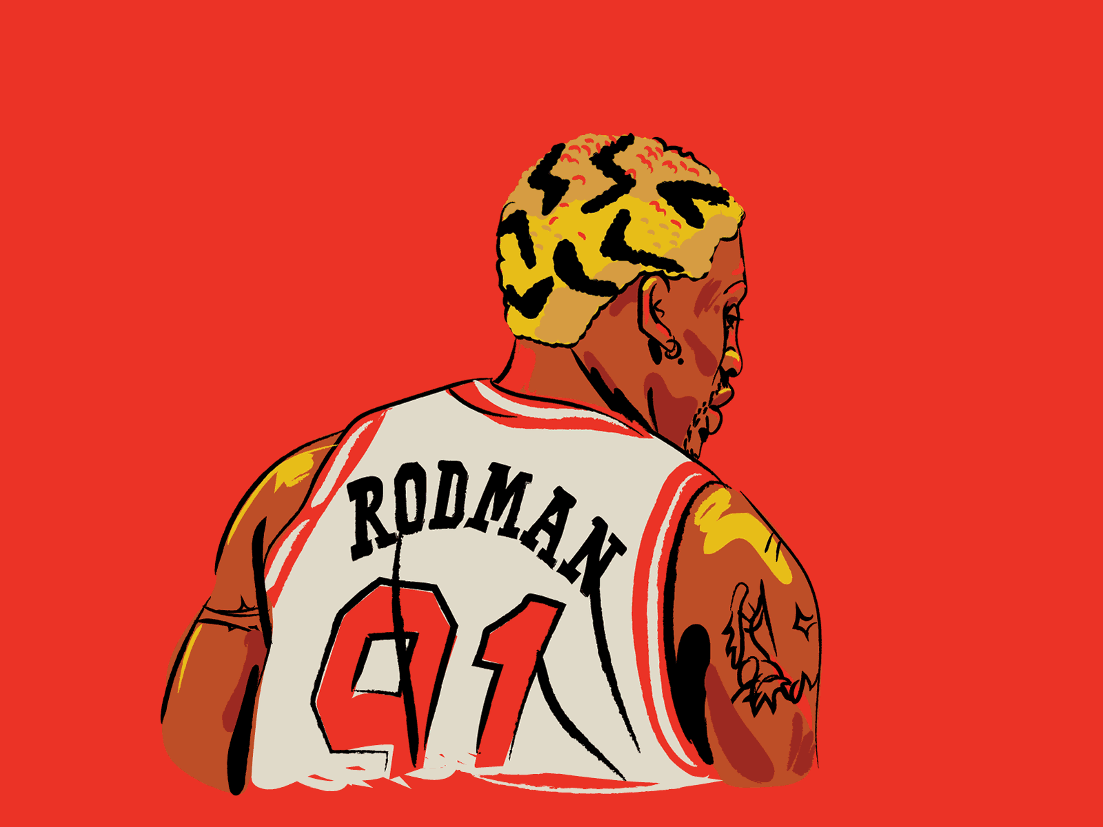 In Ode to Rodman's Hair animated animation basketball bulls hoodzpah illustration nba vector