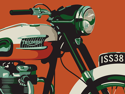 Iron & Air Art and Design Issue Cover Illustration bonneville chrome hoodzpah illustration motorcycle retro triumph