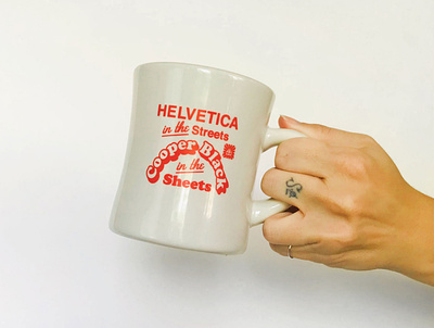 "Helvetica In The Streets" Typography Mug coffee coffee cup cooper black funny gift helvetica hoodzpah lettering mug pun typography