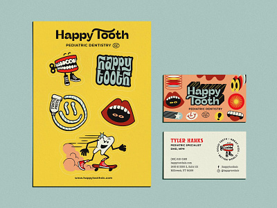 Happy Tooth Pediatric Dentistry Branding brand identity branding hood fonts hoodzpah illustration