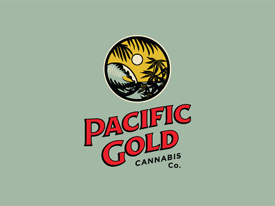 Pacific Gold Cannabis Branding branding cannabis branding cannabis design cannabis logo cannabis packaging hoodzpah illustration logo seal