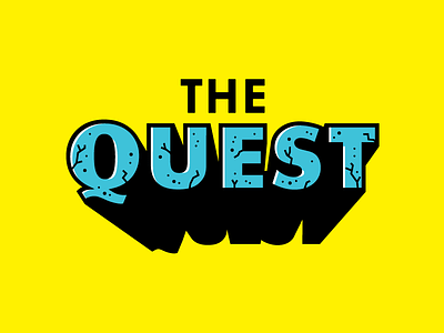 The Quest Logo 3d bold branding crack logo rock slab stone