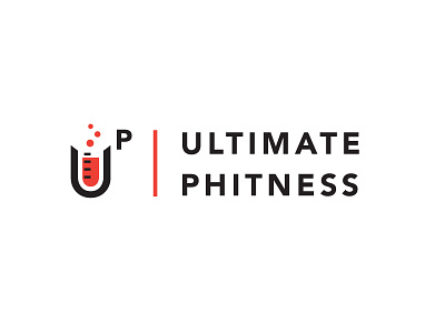 Ultimate Phitness Logo A beaker brand clean fitness logo mark science simple