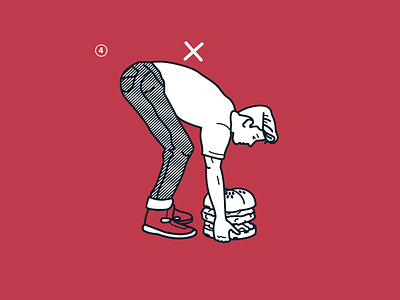 Lift With Your Buns Illustration bend burger guy how to illustration instructions lifting safety