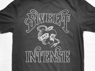 Sweet And Intense Unused illustration apple hand drawn hand lettering music rock n roll snake typography vintage