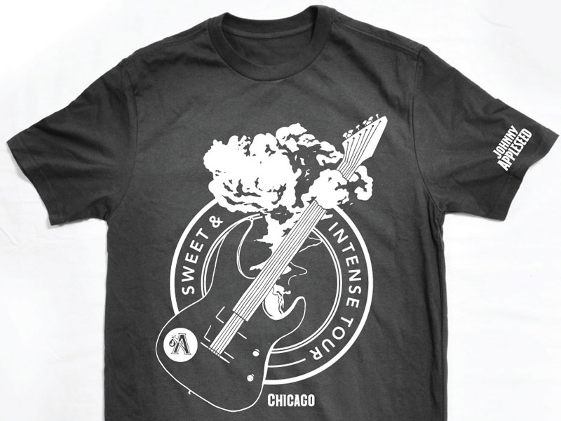 Johnny App Tee for Pitchfork Music Fest illustration liquor t-shirt guitar bomb cloud hand drawn