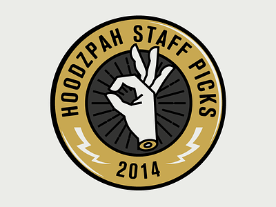 Hoodzpah Staff Picks Graphic badge hand hoodzpah okay patch seal