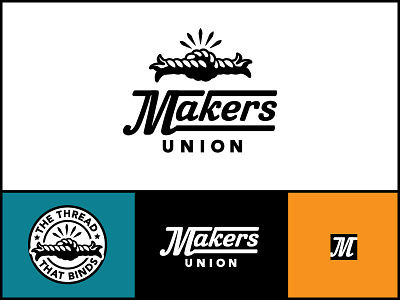 Makers Union Logo B bold brand icon knot logo mark retro seal tie vintage