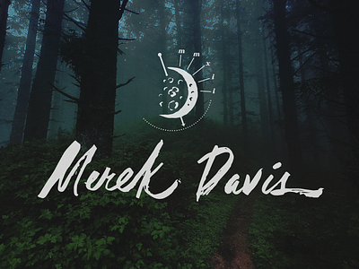 Merek Davis Logo astrology branding brush hoodzpah logo moon orbit signature