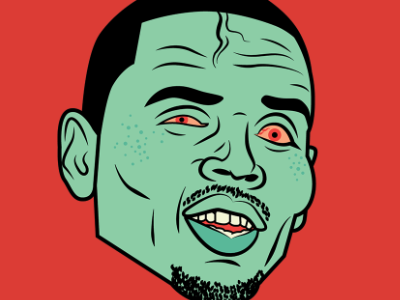Chris Brown Illustration celebrity hip hop hoodzpah illustration washed up zombie