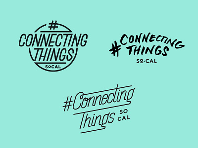 Connecting Things Logo Mockups badge branding hand drawn lettering logo retro script type