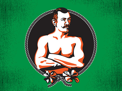 Bare Knuckle Mascot WIP boxer carnival clover irish man mascot mustache vintage