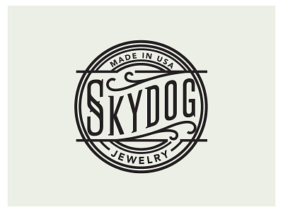 Skydog logo A badge brand intricate lettering logo seal vintage western