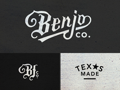 Benjo Logo Pieces branding custom hand drawn lettering logo typography vintage