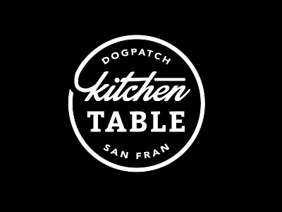 Kitchen Table Seal Logo brand dining food logo restaurant script seal slab