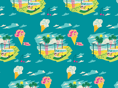 Best Coast Aloha Pattern by Amy Hood for Hoodzpah on Dribbble