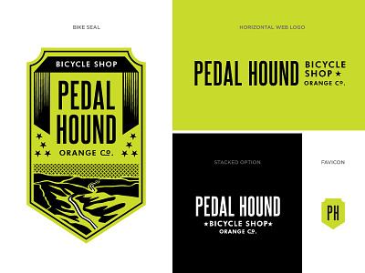 Pedal Hound Responsive Logo A banner bicycle california crest hills illustration laguna beach logo mountains seal vector