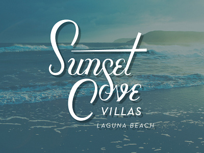 Sunset Cove Logo A beach hoodzpah laguna lettering logo midcentury modern retro script