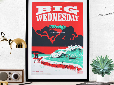 Big Wednesday Poster Giveaway beach clouds newport orange county poster retro surf surfing waves