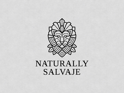Naturally Salvaje Logo art deco branding geometric hoodzpah illustration lion logo