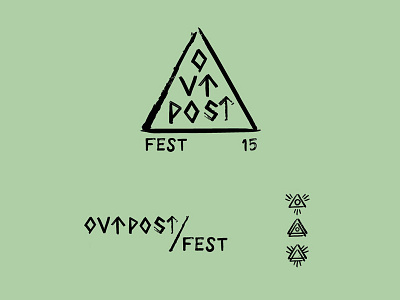 Outpost Fest Logo and Secondary Marks branding brush festival logo music triangle