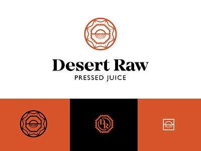 Desert Raw Logo branding desert icon juice logo middle eastern monogram seal sun