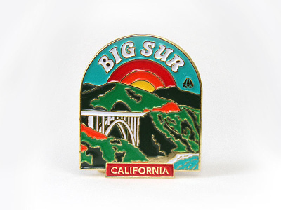 Big Sur Enamel Pin big sur bixby bridge california coast enamel pin psychadelic retro