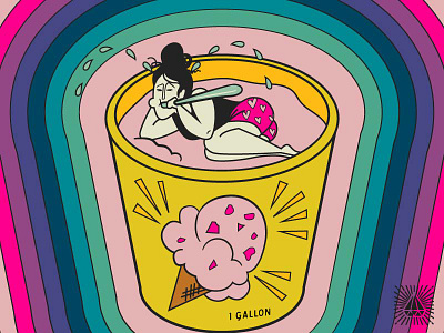 Vday Hoodzpah Animated Gif animated gif breakup crying gif girl ice cream loser psychedelic