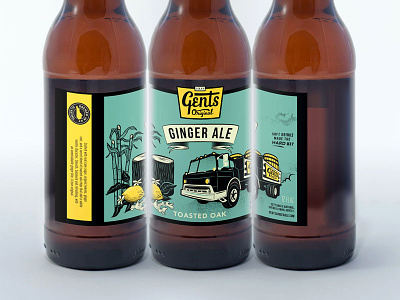 Gents Tall Bottle Labels beer illustration kentucky label lemon retro soda truck vintage