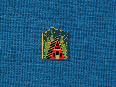 Cabin Love Enamel Pin cabin enamel pin forest night pin sky stars trees woods