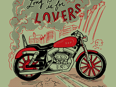 SOP Long Beach is for Lovers Tee california hand drawn harley illustration long beach motorcycle smoke sportster