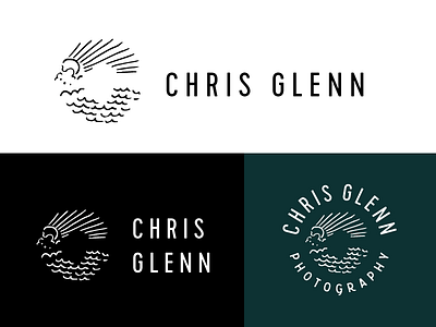Chris Glenn Logo V2 branding california hand drawn ink logo ocean sea sun waves