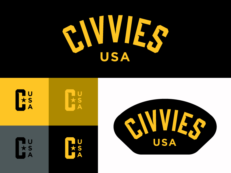 Civvies Logo Final branding logo bold seal badge lettering typography military army