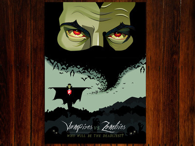 Vamp Zombie Poster comic comic book design dracula graphic design graphic illustration poster vampire vector zombie zombies